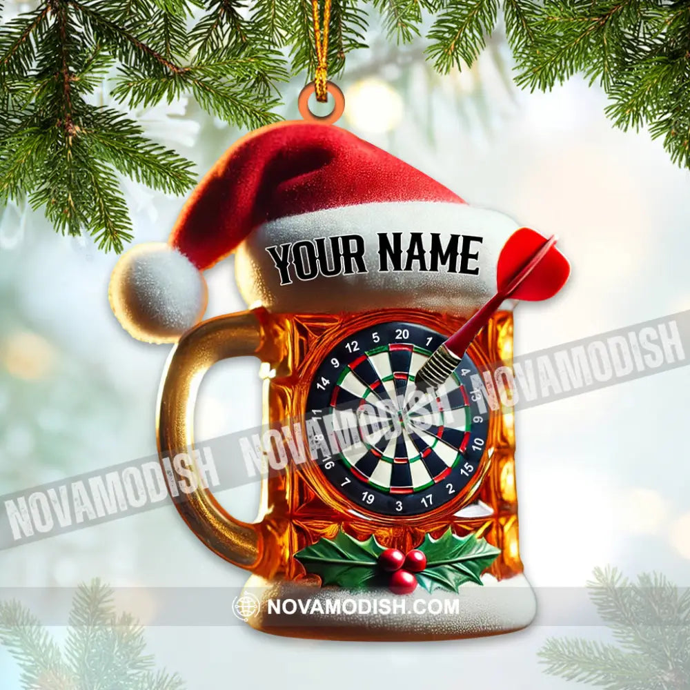 Custom Name Dart Santa Ornament Christmas Gift 3.54’’ / 1