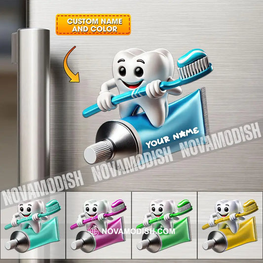 Custom Name Dentist Fridge Magnet Gift For