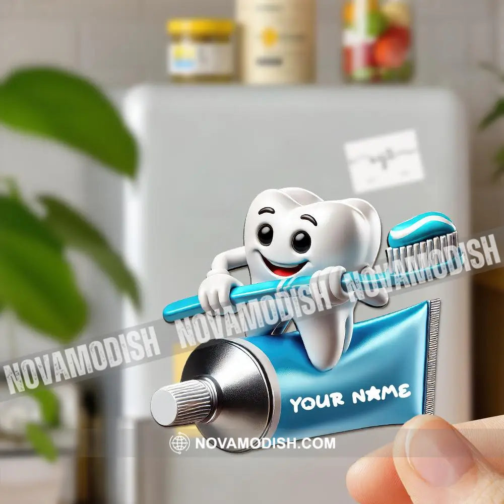 Custom Name Dentist Fridge Magnet Gift For