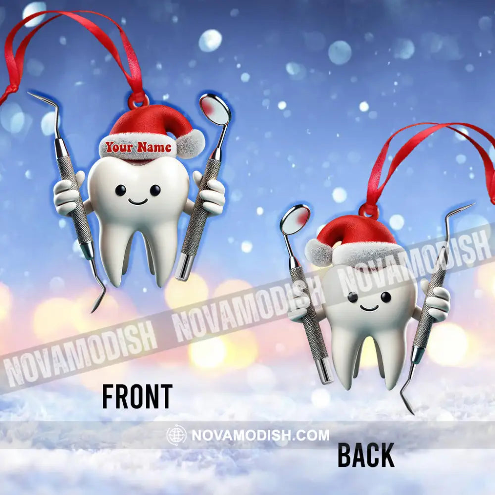 Custom Name Dentist Ornament Christmas Gift For