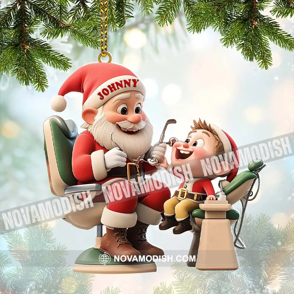 Custom Name Dentist Ornament Christmas Gift For 3.54’’ / 1