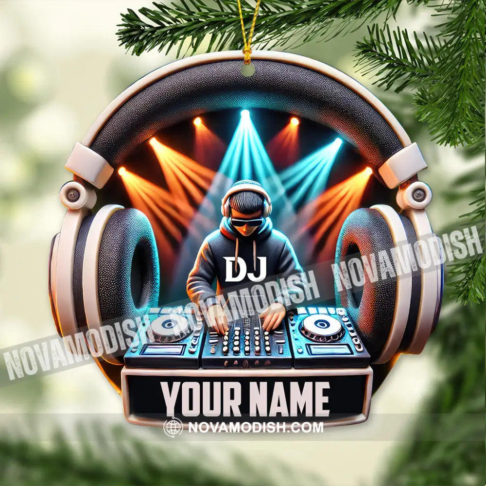 Custom Name Disc Jockey Ornament Dj Christmas Gift 3.54’’ / 1