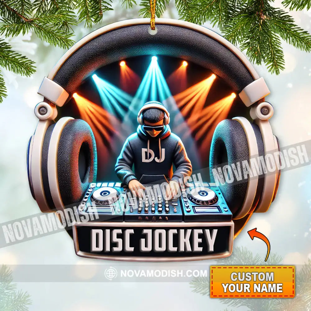 Custom Name Disc Jockey Ornament Dj Christmas Gift