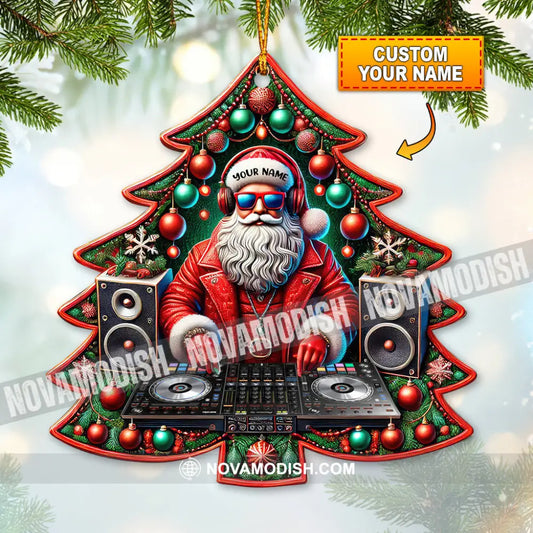 Custom Name Disc Jockey Santa Ornament Dj Christmas Gift