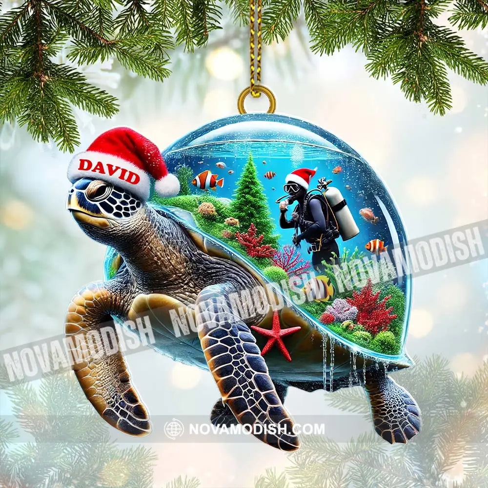 Custom Name Diving Ornament Lover Christmas Gift 3.54’’ / 1