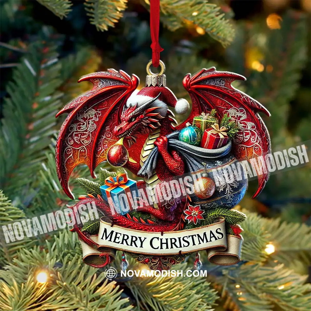 Custom Name Dragon Ornament Christmas Gift For Lover