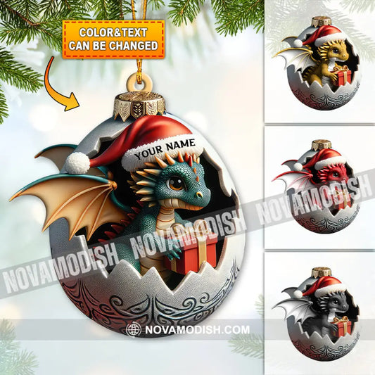 Custom Name Dragon Ornament Christmas Gift For Lover