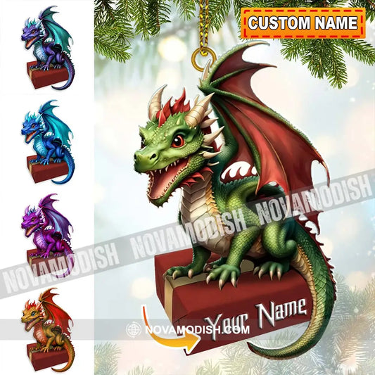 Custom Name Dragon Ornament Christmas Gift For Lover