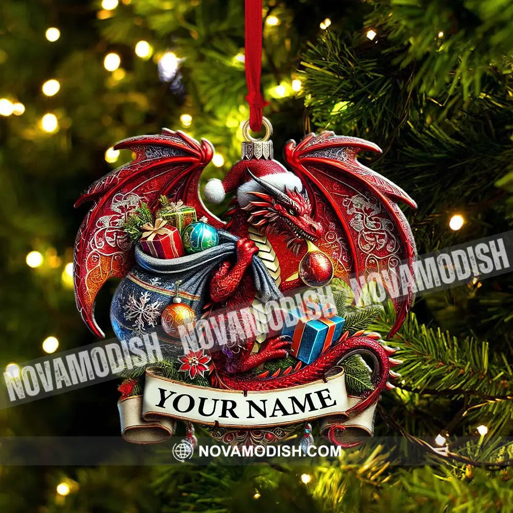 Custom Name Dragon Ornament Christmas Gift For Lover