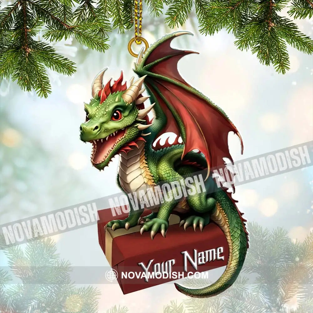 Custom Name Dragon Ornament Christmas Gift For Lover 3.54’’ / 1