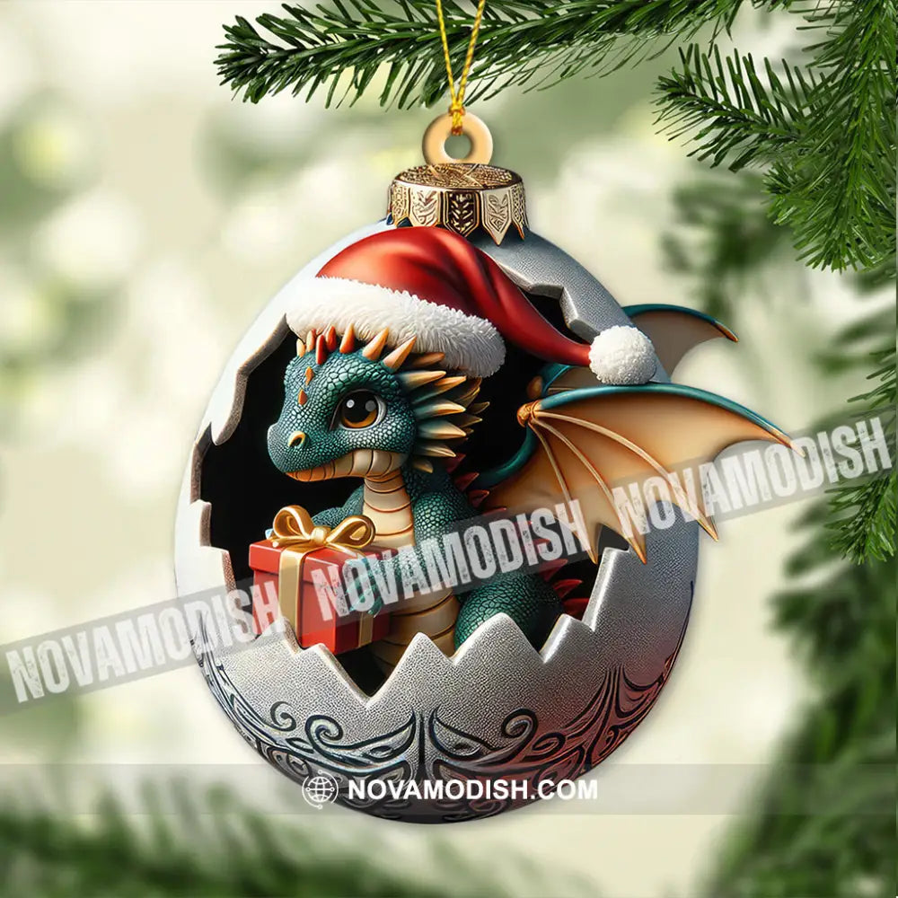 Custom Name Dragon Ornament Christmas Gift For Lover 3.54’’ / 1