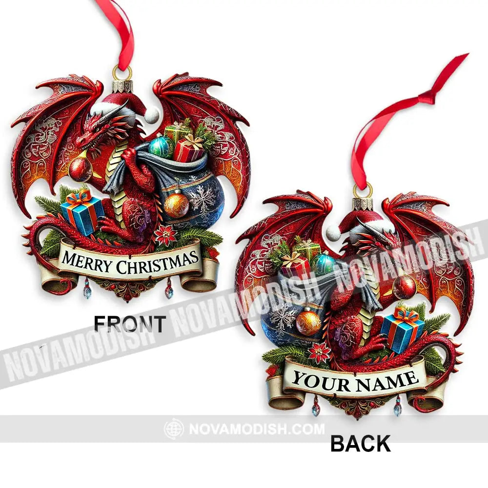 Custom Name Dragon Ornament Christmas Gift For Lover 3.54’’ / 1