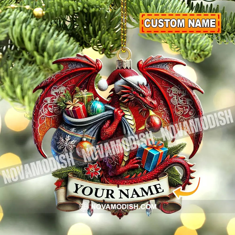 Custom Name Dragon Ornament Christmas Gift For Lover