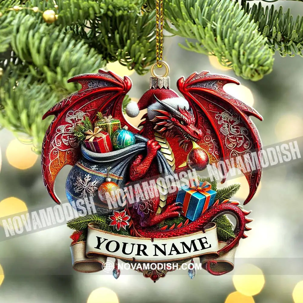 Custom Name Dragon Ornament Christmas Gift For Lover