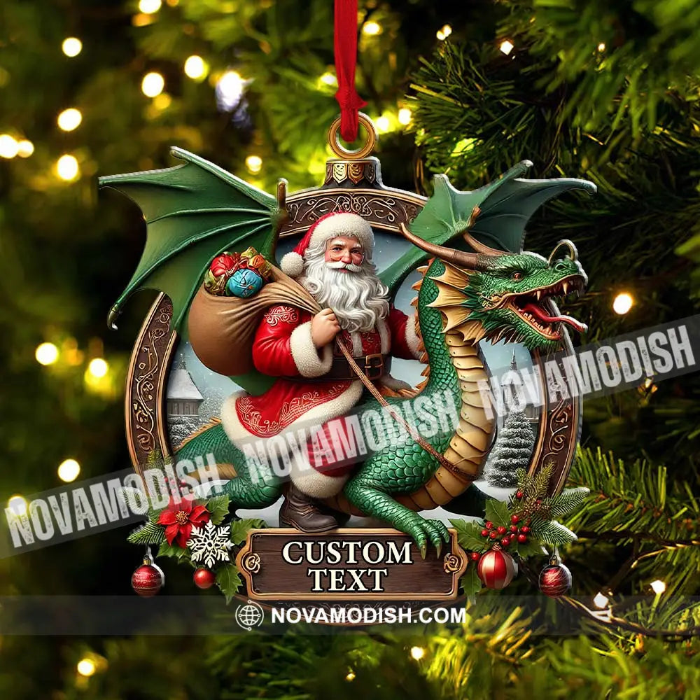 Custom Name Dragon Santa Ornament Christmas Gift For Lover