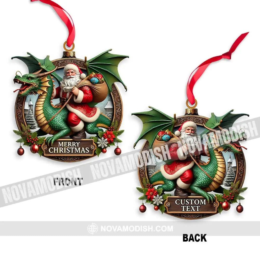 Custom Name Dragon Santa Ornament Christmas Gift For Lover