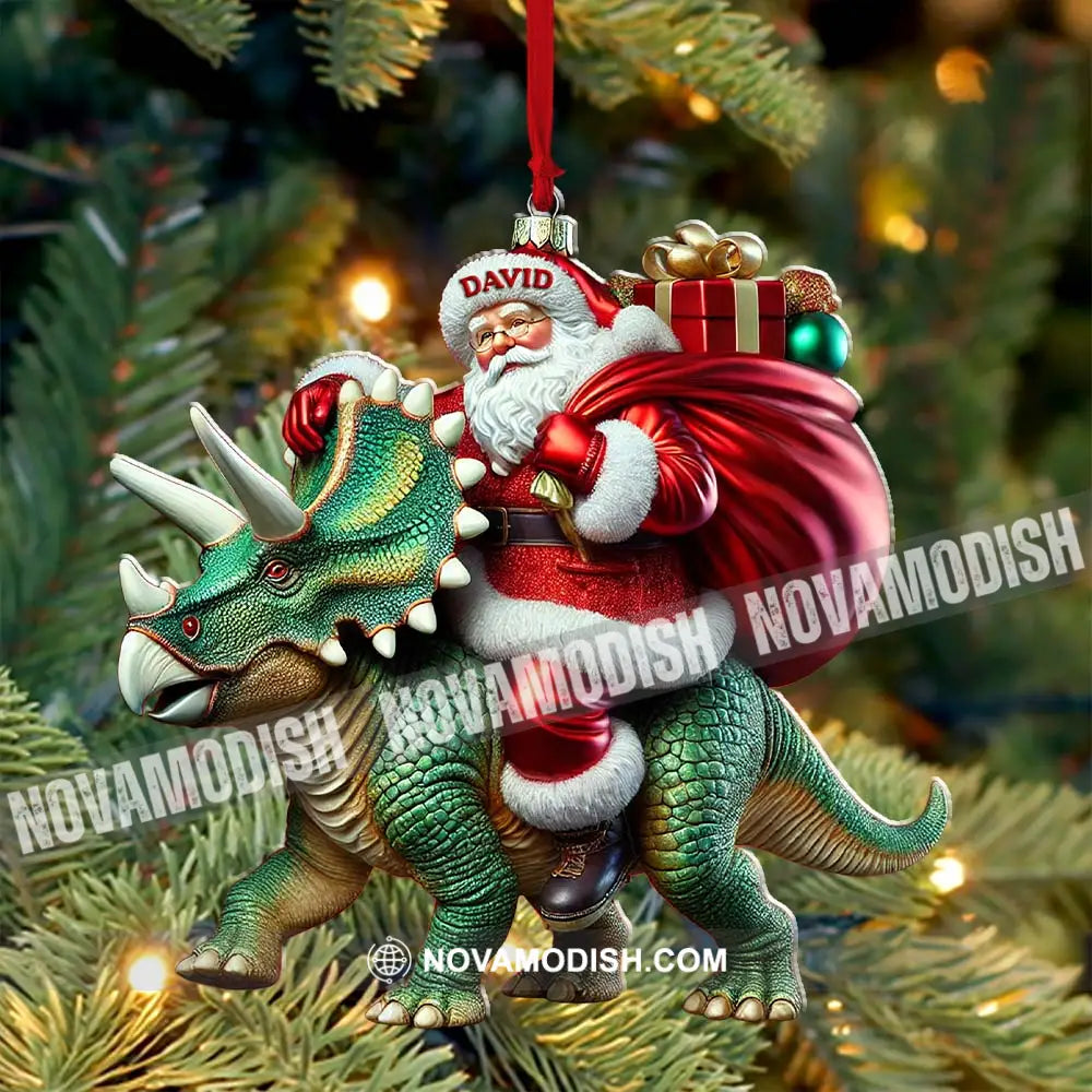 Custom Name Dragon Santa Ornament Lover Christmas Gift