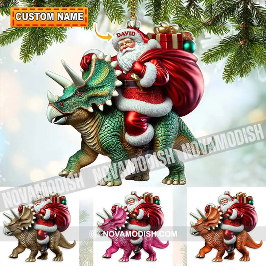 Custom Name Dragon Santa Ornament Lover Christmas Gift