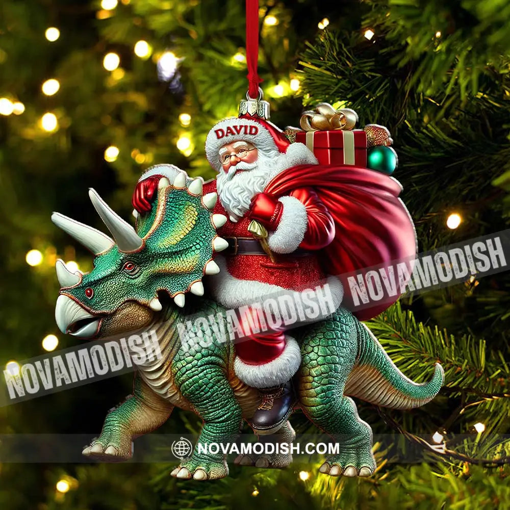 Custom Name Dragon Santa Ornament Lover Christmas Gift