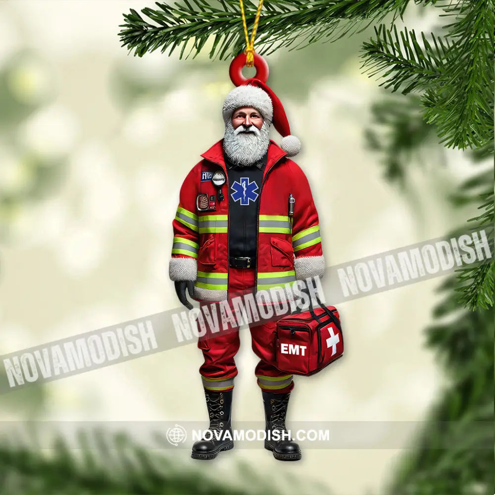 Custom Name Emt Ornament Lover Christmas Gift 3.54’’ / 1