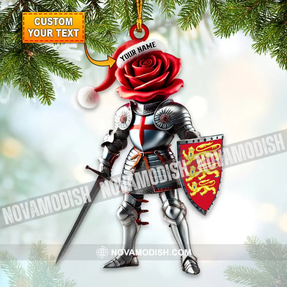 Custom Name England Knight Ornament Lover Christmas Gift