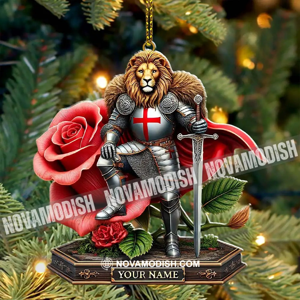 Custom Name England Warrior Ornament Lover Christmas Gift 3.54’’ / 1