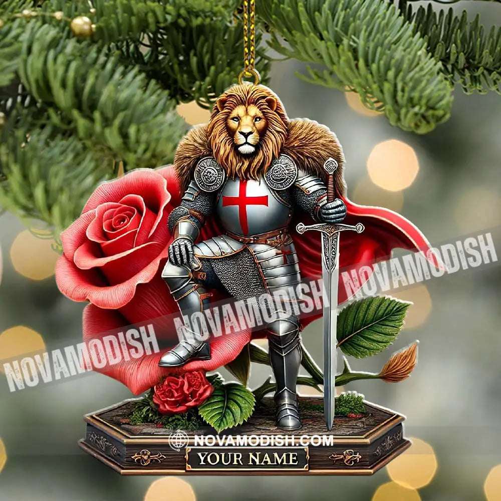 Custom Name England Warrior Ornament Lover Christmas Gift