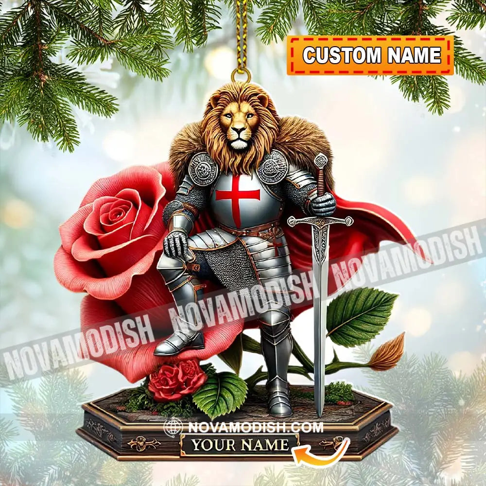 Custom Name England Warrior Ornament Lover Christmas Gift