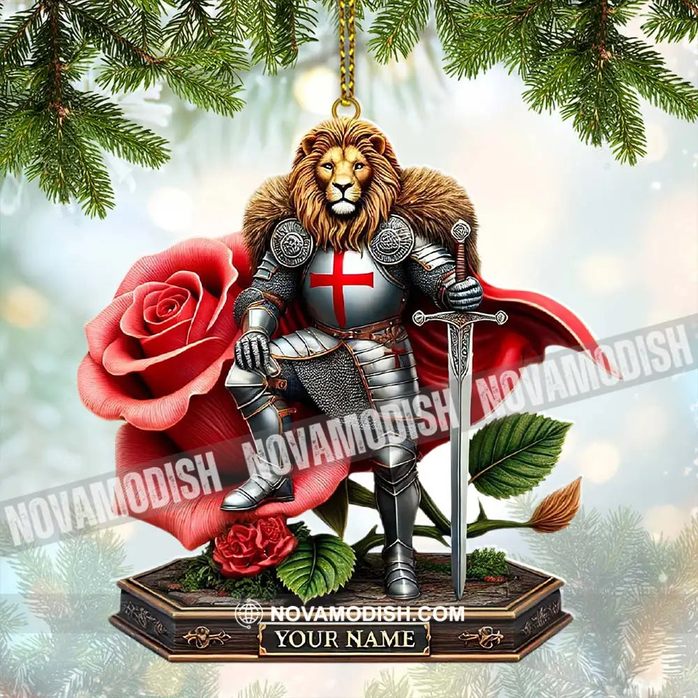 Custom Name England Warrior Ornament Lover Christmas Gift