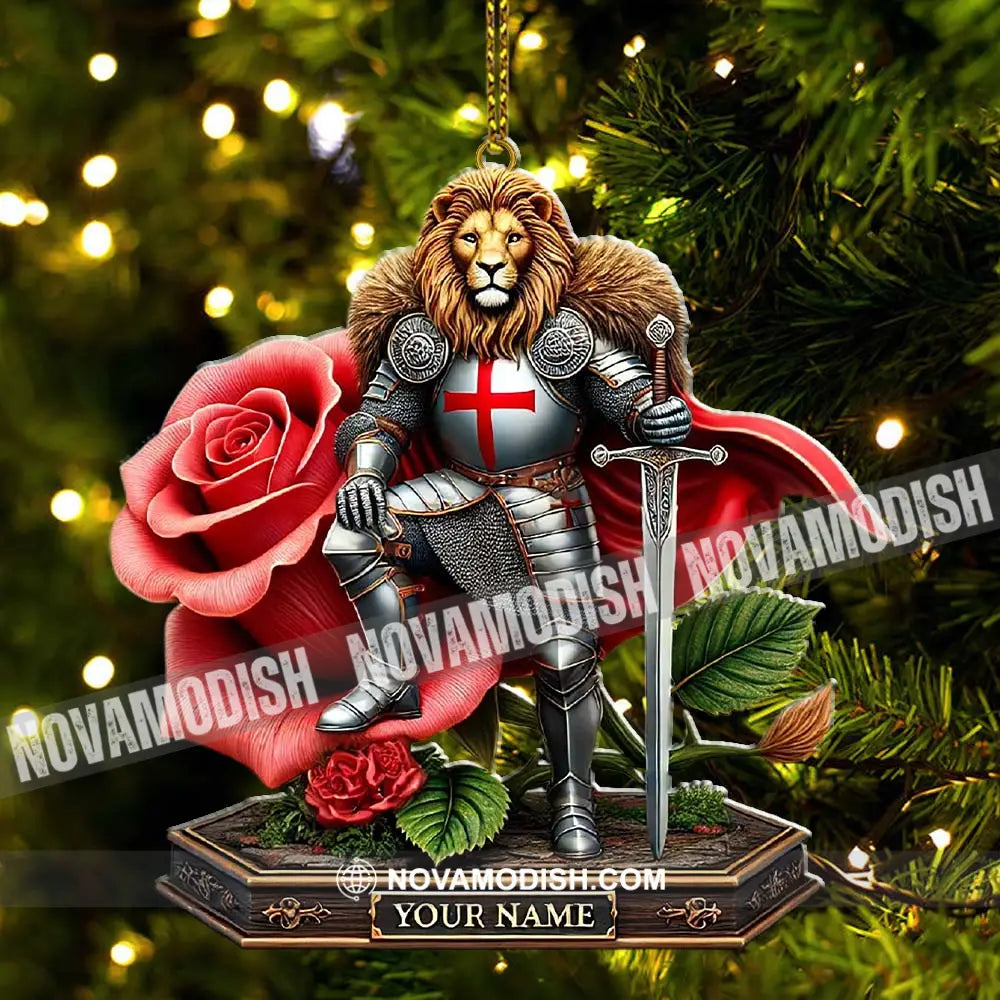 Custom Name England Warrior Ornament Lover Christmas Gift