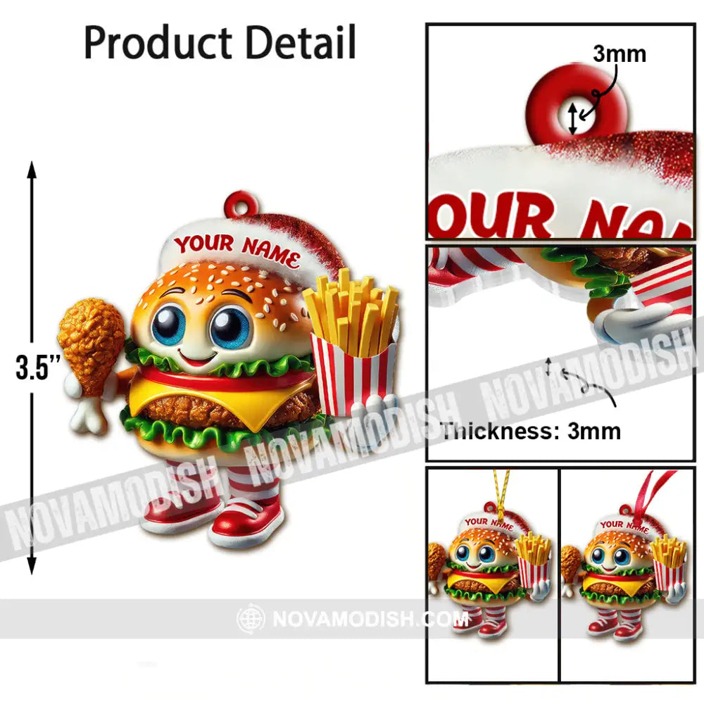 Custom Name Fast Food Ornament Christmas Gift