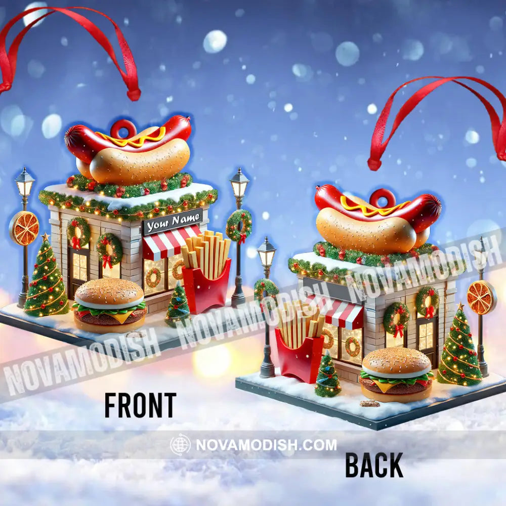 Custom Name Fast Food Store Ornament Christmas Gift