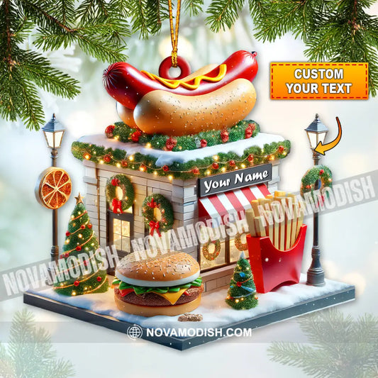 Custom Name Fast Food Store Ornament Christmas Gift