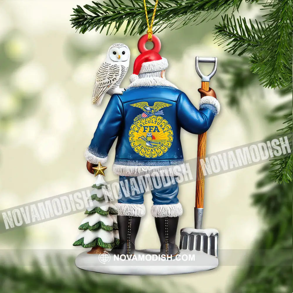 Custom Name Ffa Ornament Santa Farmer Christmas 3.54’’ / 1