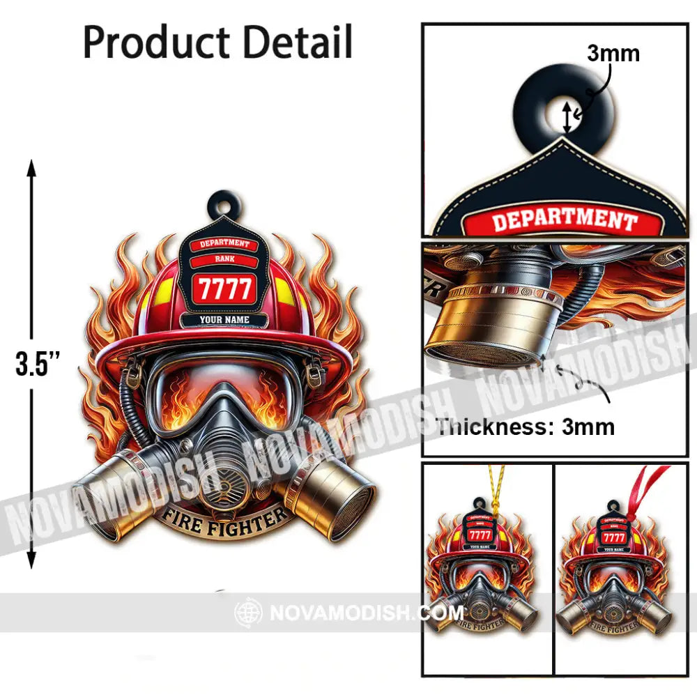 Custom Name Fire Fighter Ornament Christmas Gift