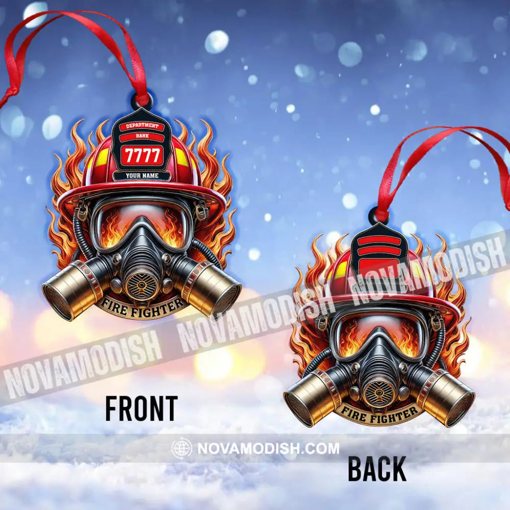 Custom Name Fire Fighter Ornament Christmas Gift