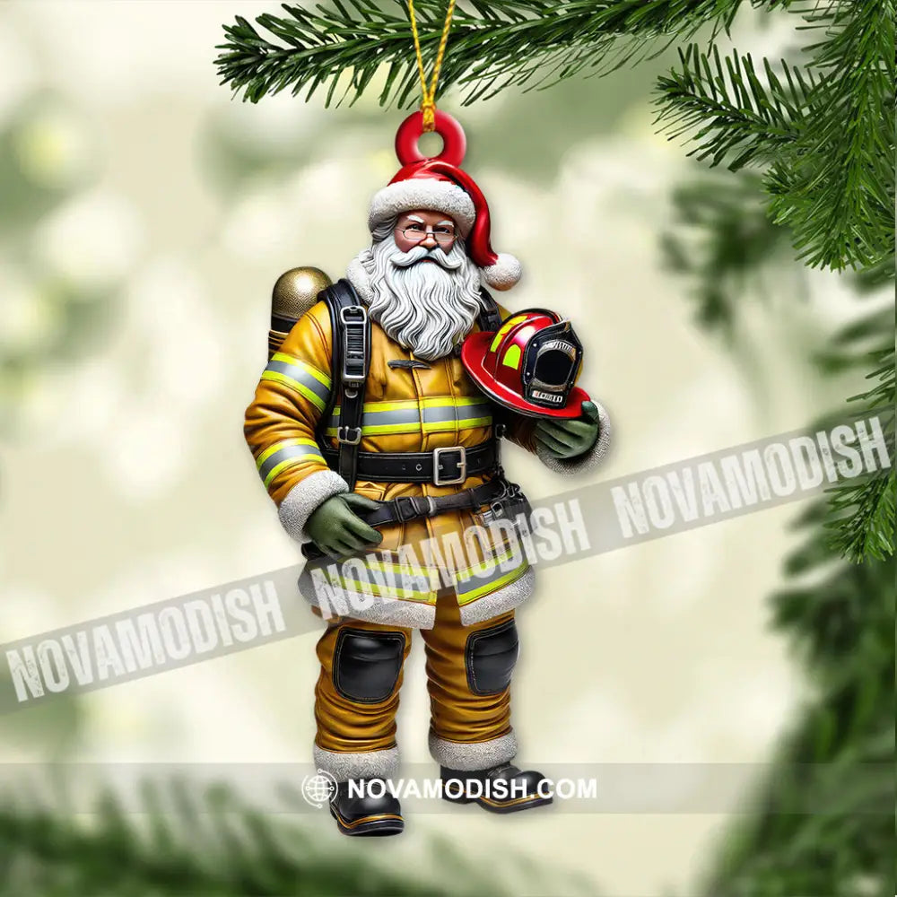 Custom Name Fire Fighter Ornament Christmas Gift 3.54’’ / 1