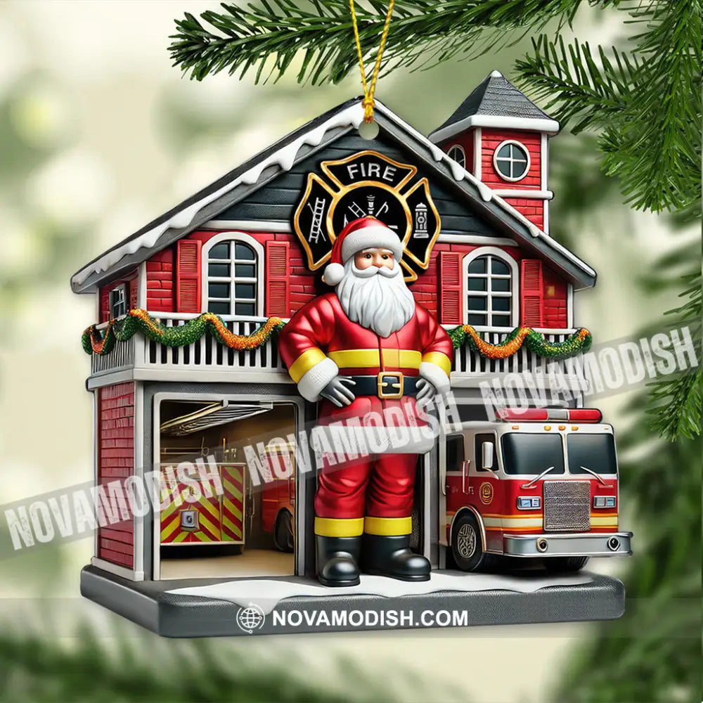 Custom Name Fire Fighter Ornament Christmas Gift 3.54’’ / 1