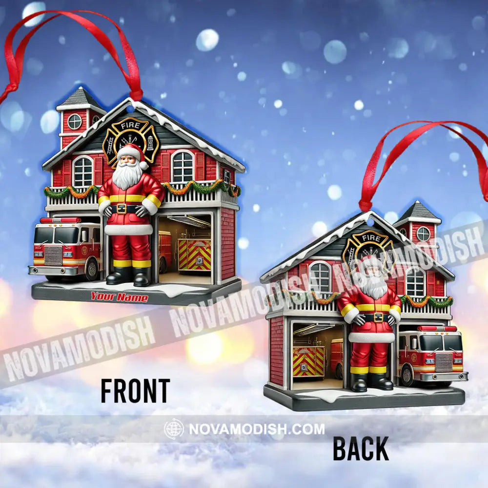 Custom Name Fire Fighter Ornament Christmas Gift