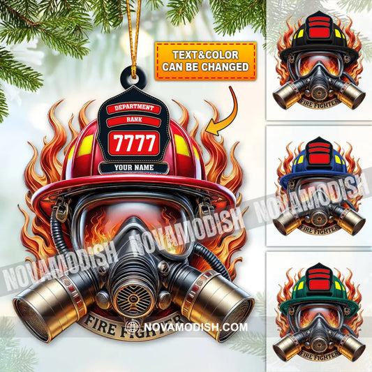 Custom Name Fire Fighter Ornament Christmas Gift