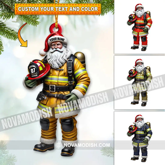 Custom Name Fire Fighter Ornament Christmas Gift