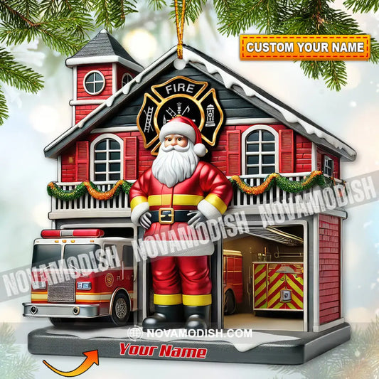 Custom Name Fire Fighter Ornament Christmas Gift