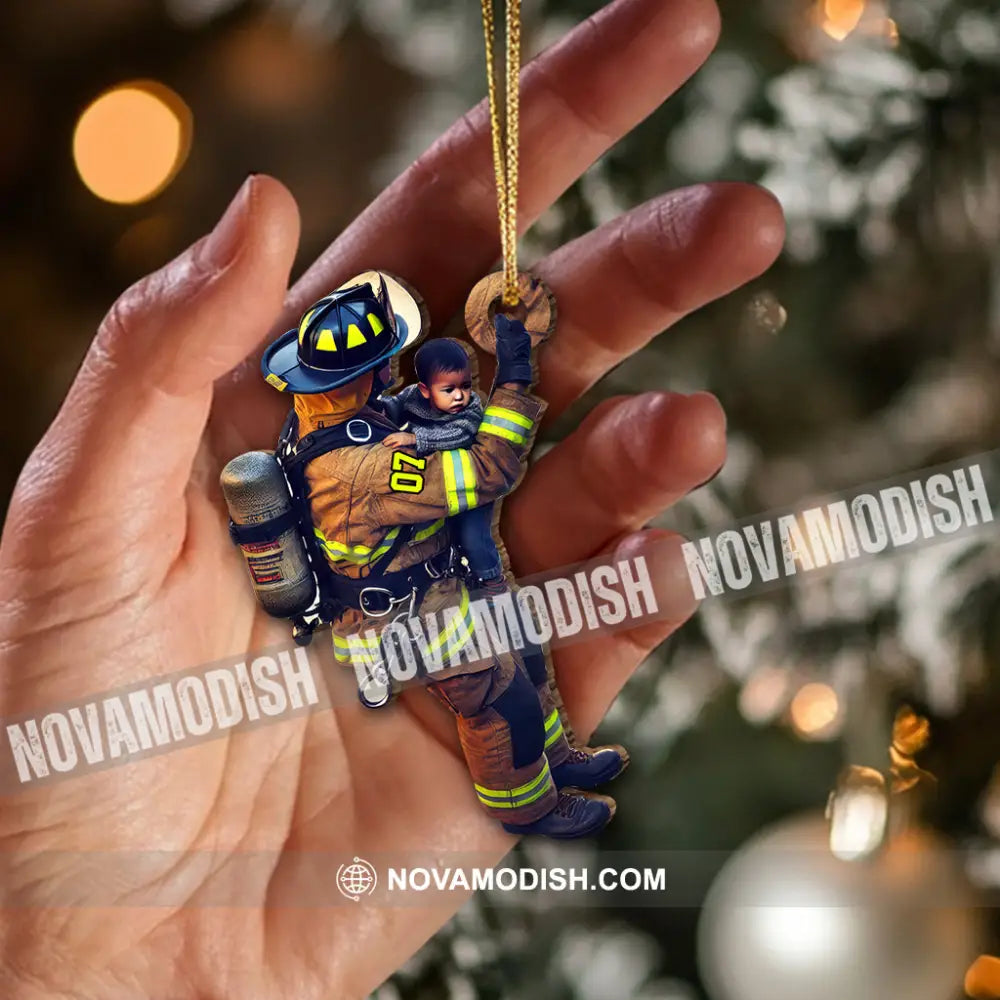 Custom Name Fire Fighter Ornament Gift