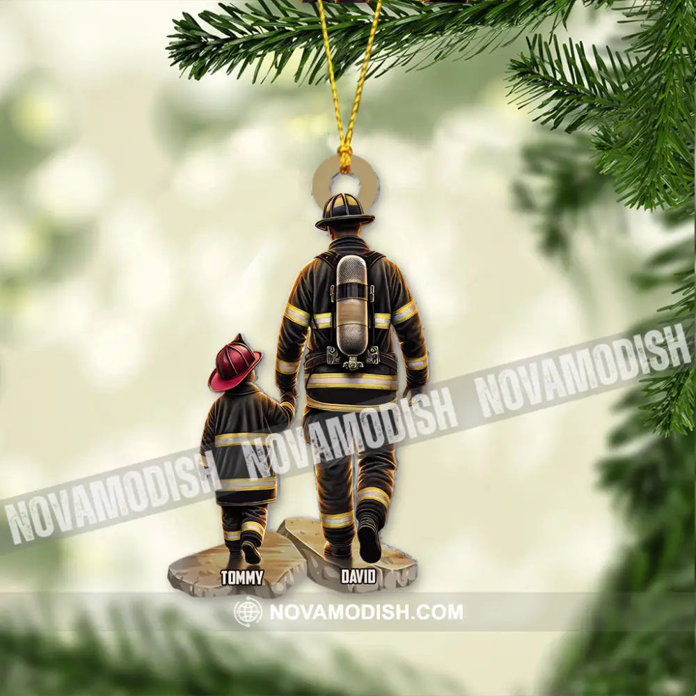 Custom Name Fire Fighter Ornament Gift 3.54’’ / 1