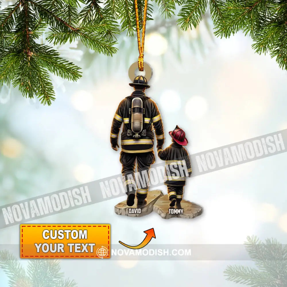 Custom Name Fire Fighter Ornament Gift