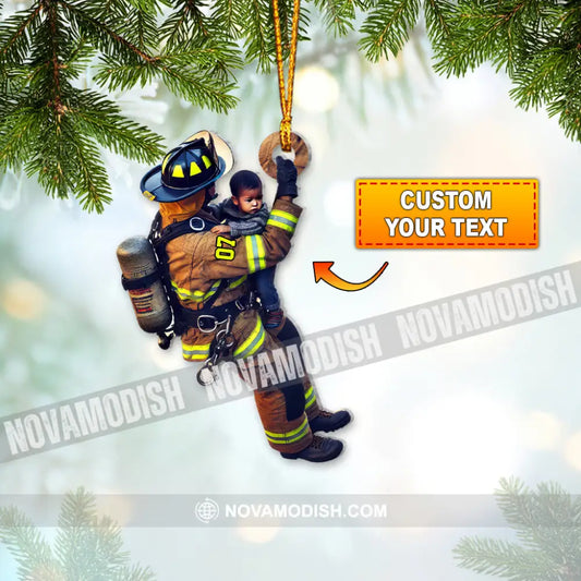 Custom Name Fire Fighter Ornament Gift