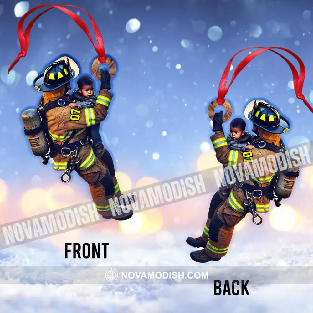 Custom Name Fire Fighter Ornament Gift