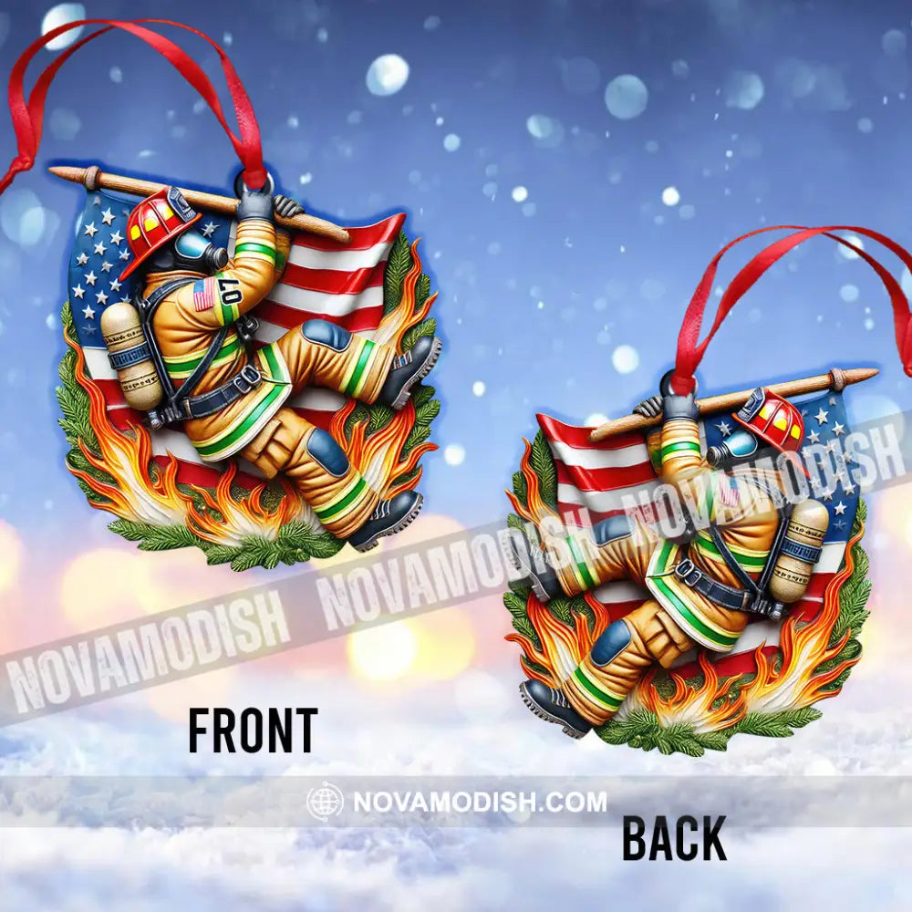 Custom Name Firefighter Ornament Memorial Christmas Gift