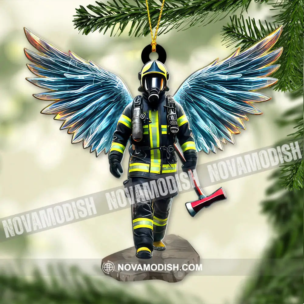 Custom Name Firefighter Ornament Memorial Christmas Gift 3.54’’ / 1