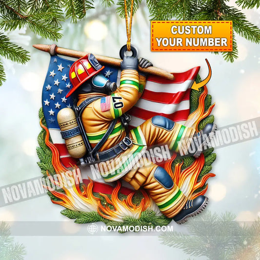 Custom Name Firefighter Ornament Memorial Christmas Gift